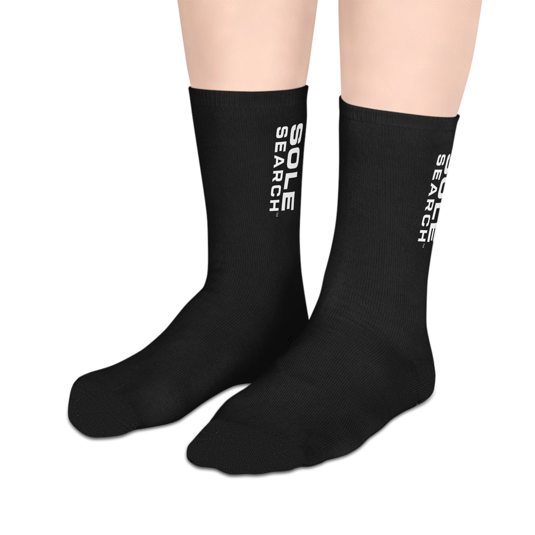 Sole Search™ Black Mid-Length Socks