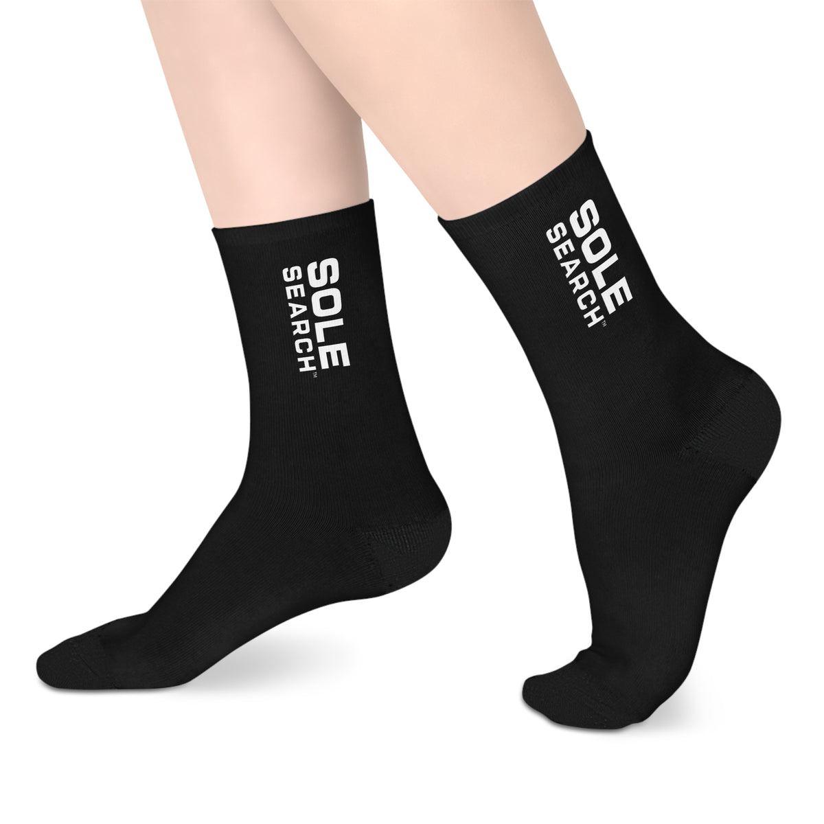 Sole Search™ Black Mid-Length Socks